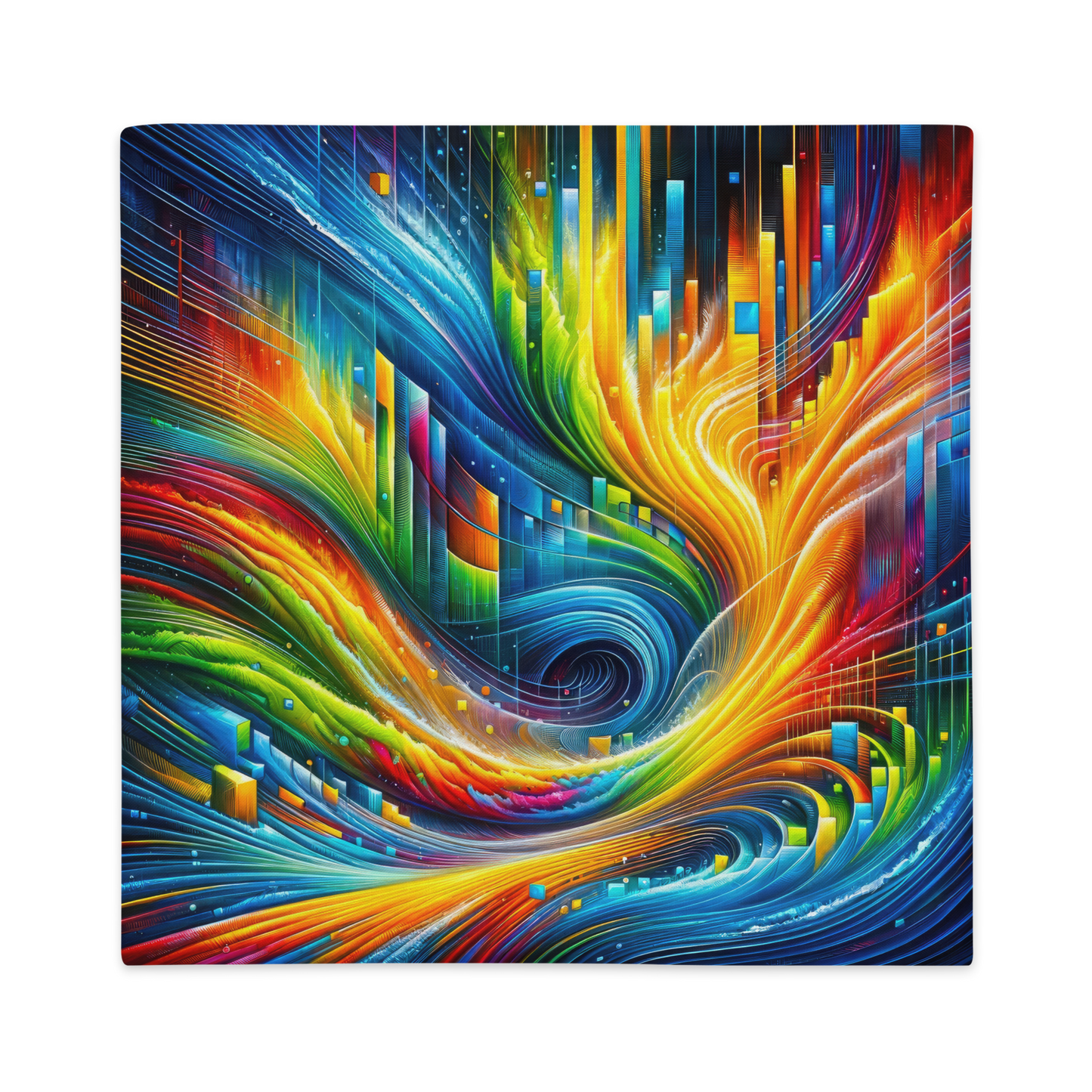 Abstract Art Pillow Case: Dynamic Resonance (Cover Only)