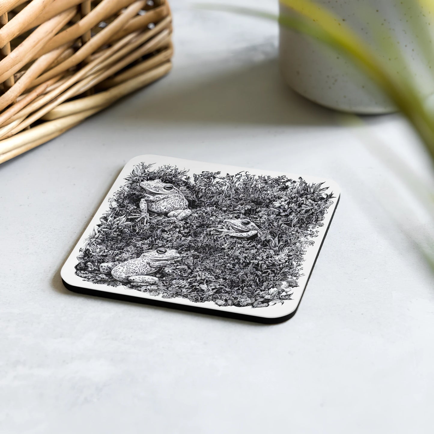 Intricate Inkworks - Grenouille : Dessous de verre en liège (1pc)