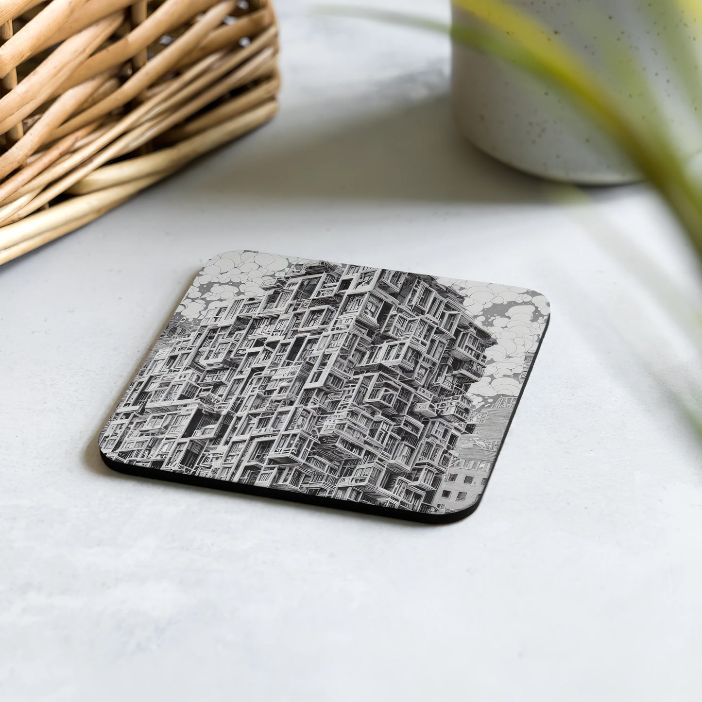 Surreales Apartment 004: Untersetzer mit Korkrückseite (1 Stück)