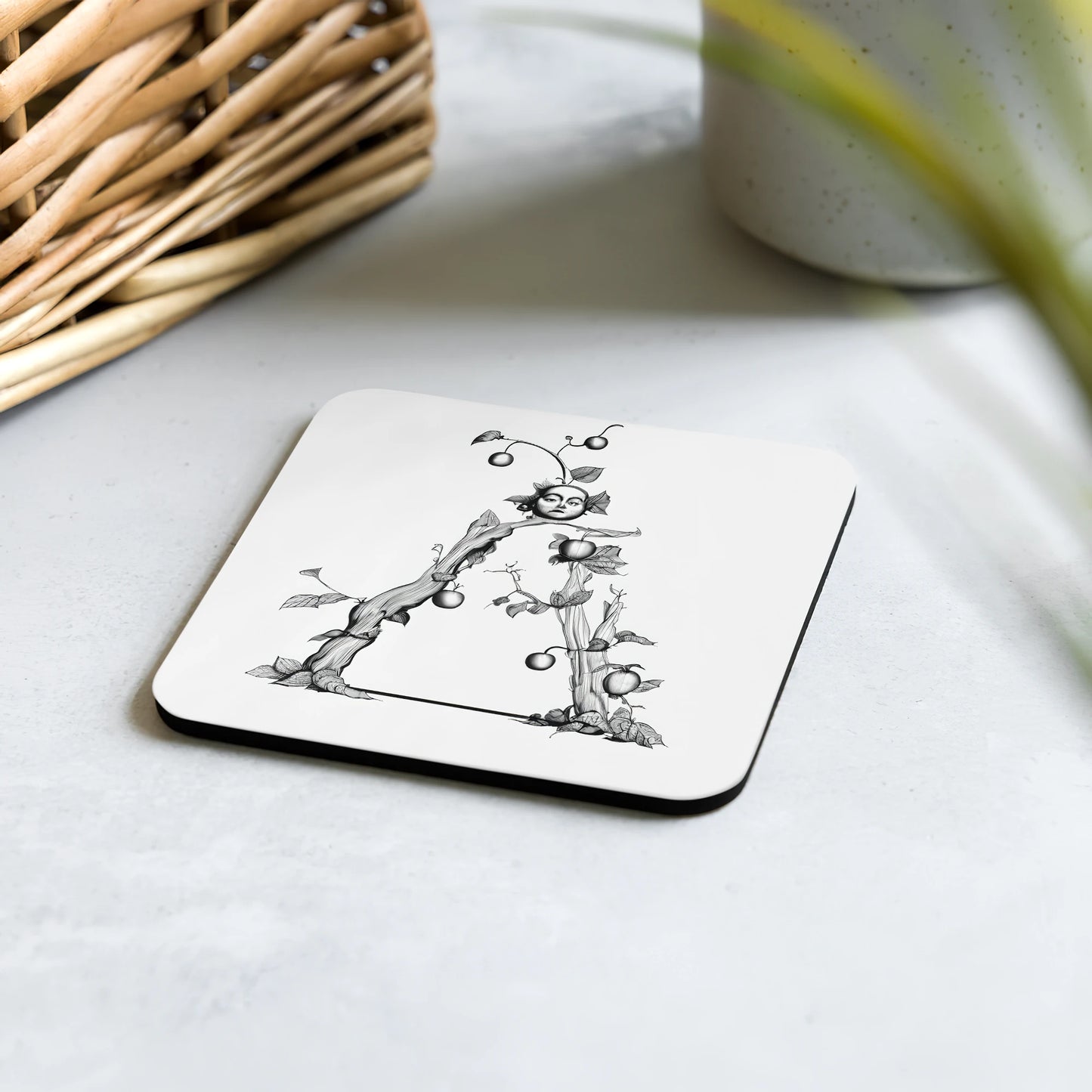 Phonics Letter Art – A für Apfel: Untersetzer mit Korkrückseite (1 Stück)