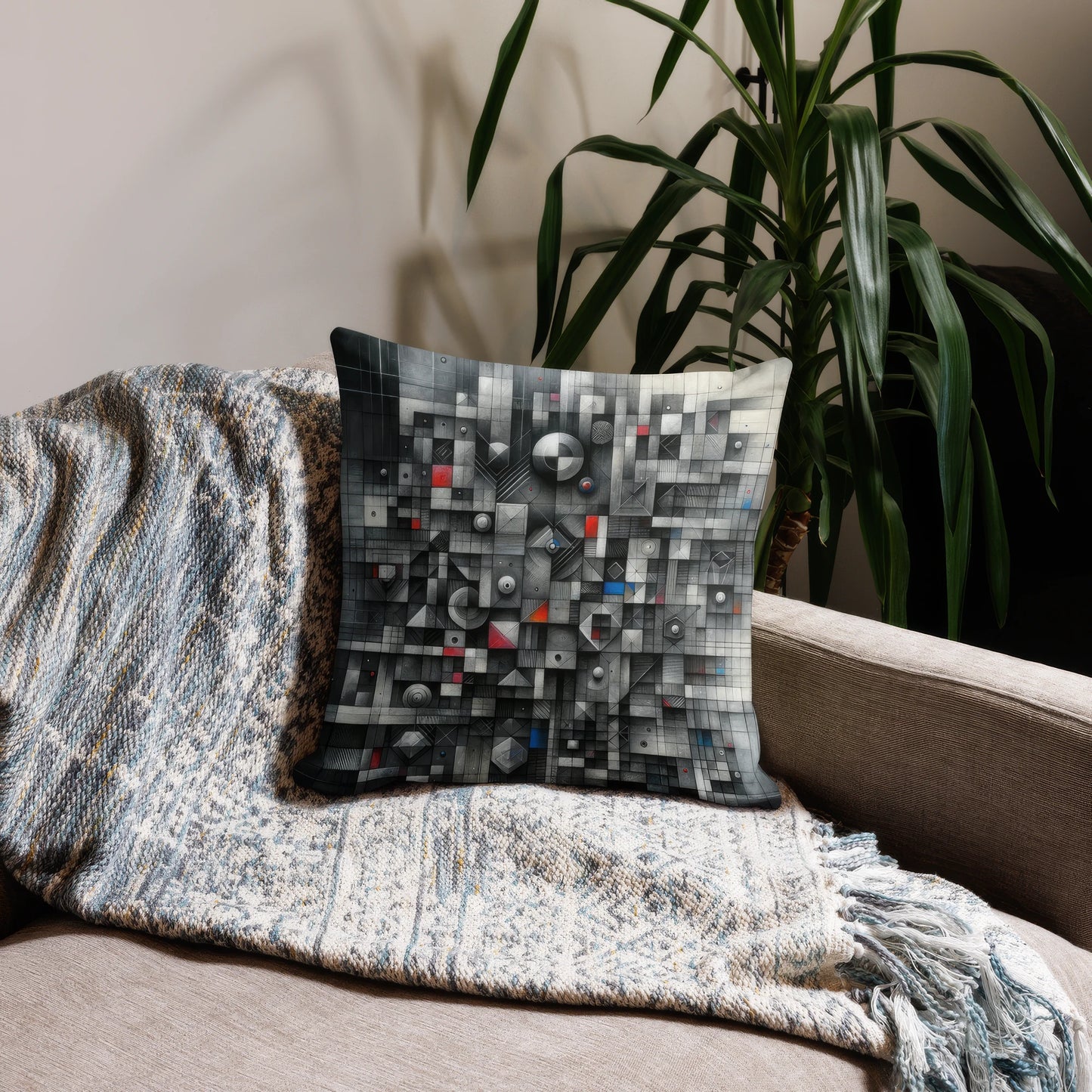 Abstract Art Pillow: Analytical Array