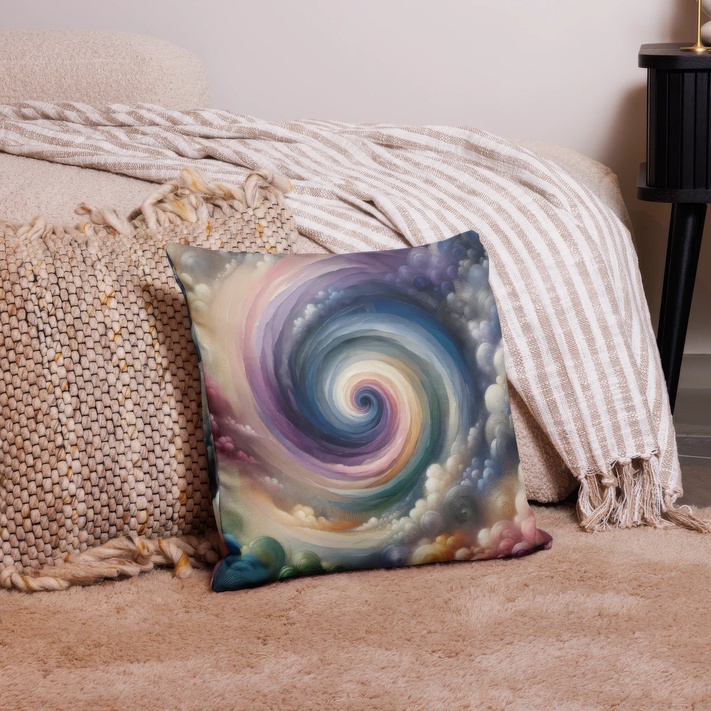 Abstract Art Pillow: Introspective Infinity