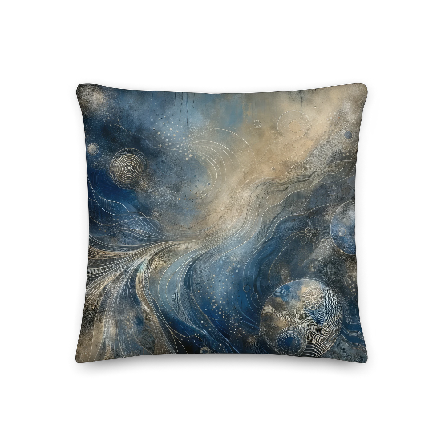 Abstract Art Pillow: Reflective Resonance