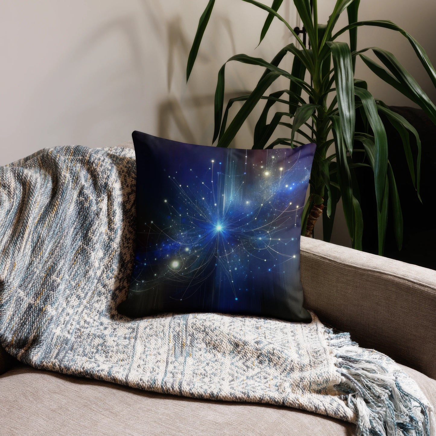 Abstract Art Pillow: Cognitive Constellation