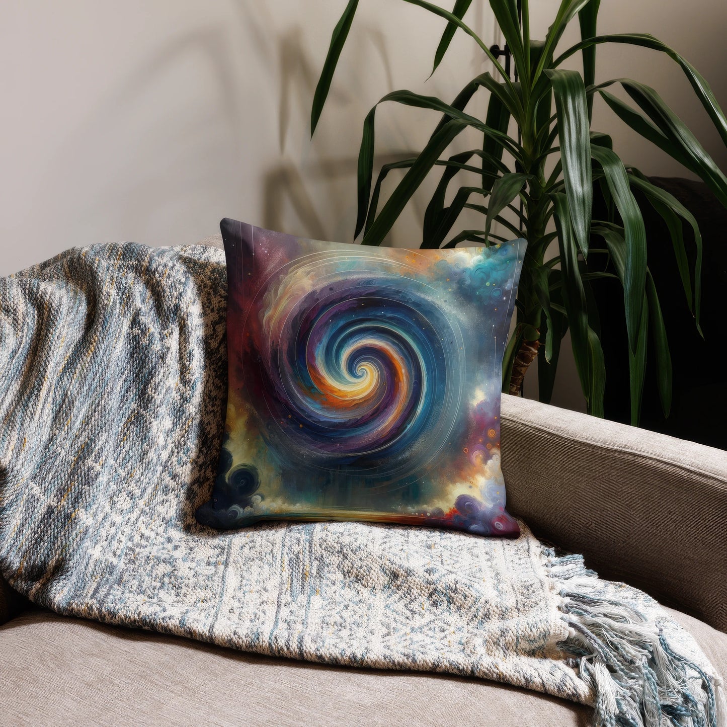 Abstract Art Pillow: Harmonic Symphony