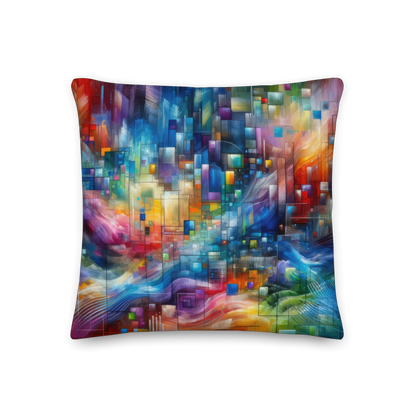 Abstract Art Pillow: Data Spectrum Symphony