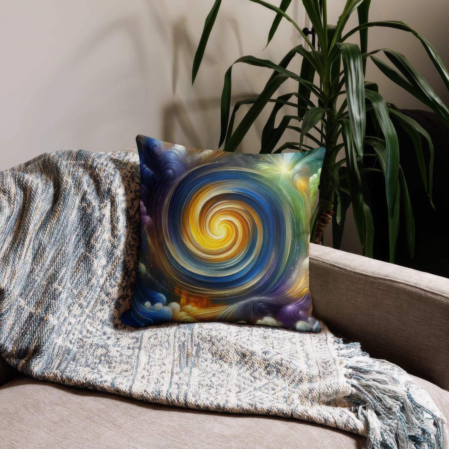 Abstract Art Pillow: Illuminated Integration