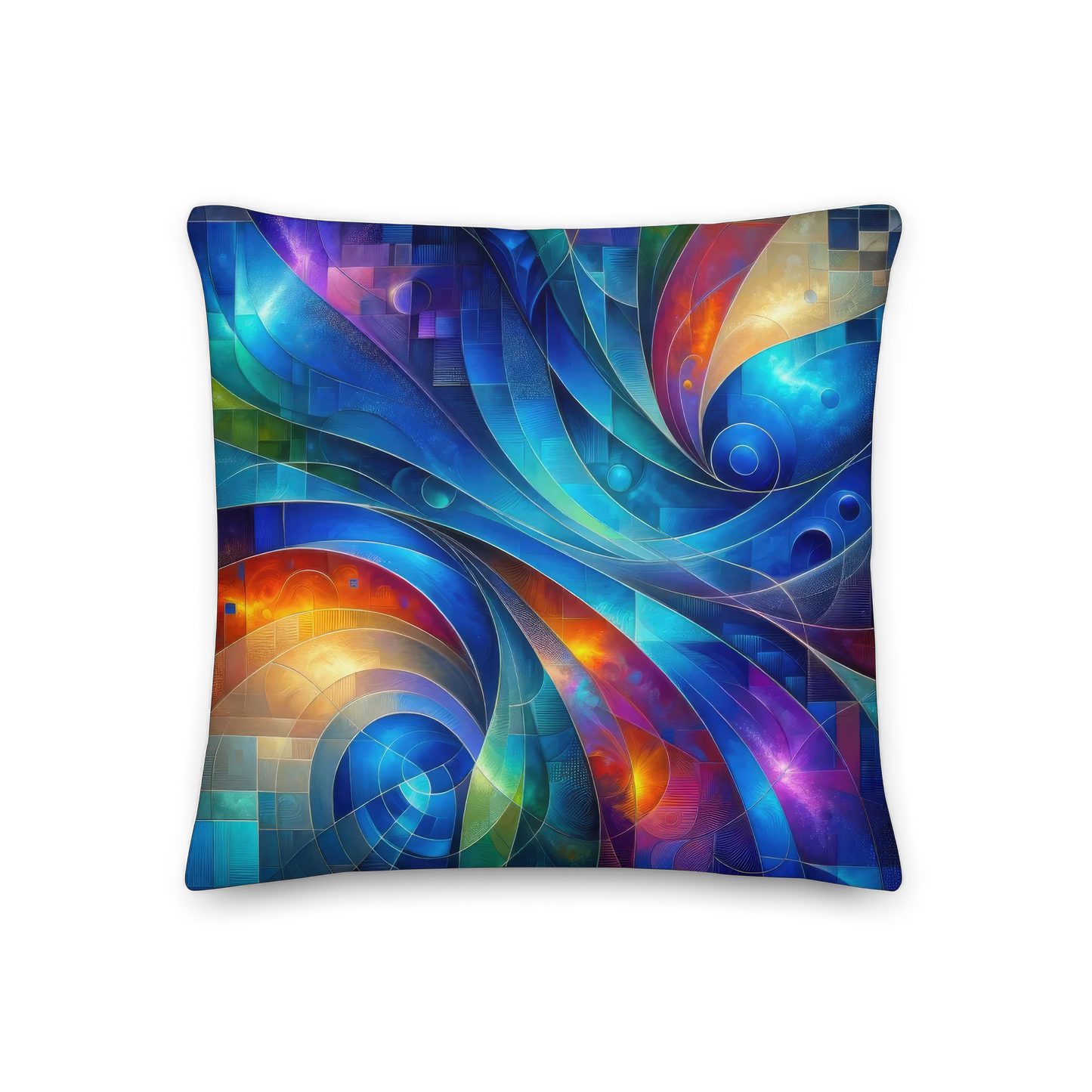 Abstract Art Pillow: Futurescape Tapestry