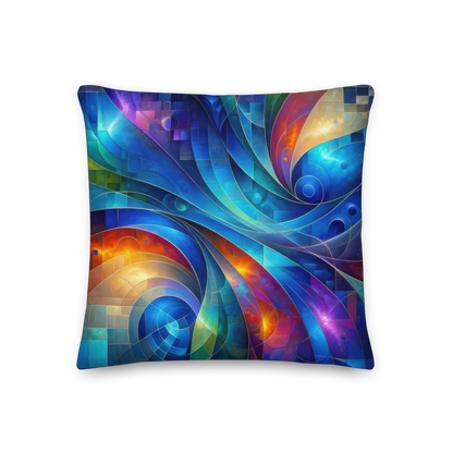 Abstract Art Pillow: Futurescape Tapestry