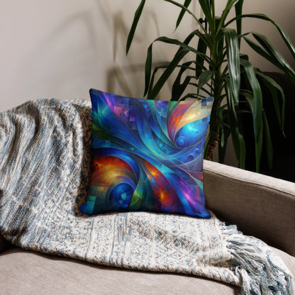 Abstract Art Pillow: Futurescape Tapestry