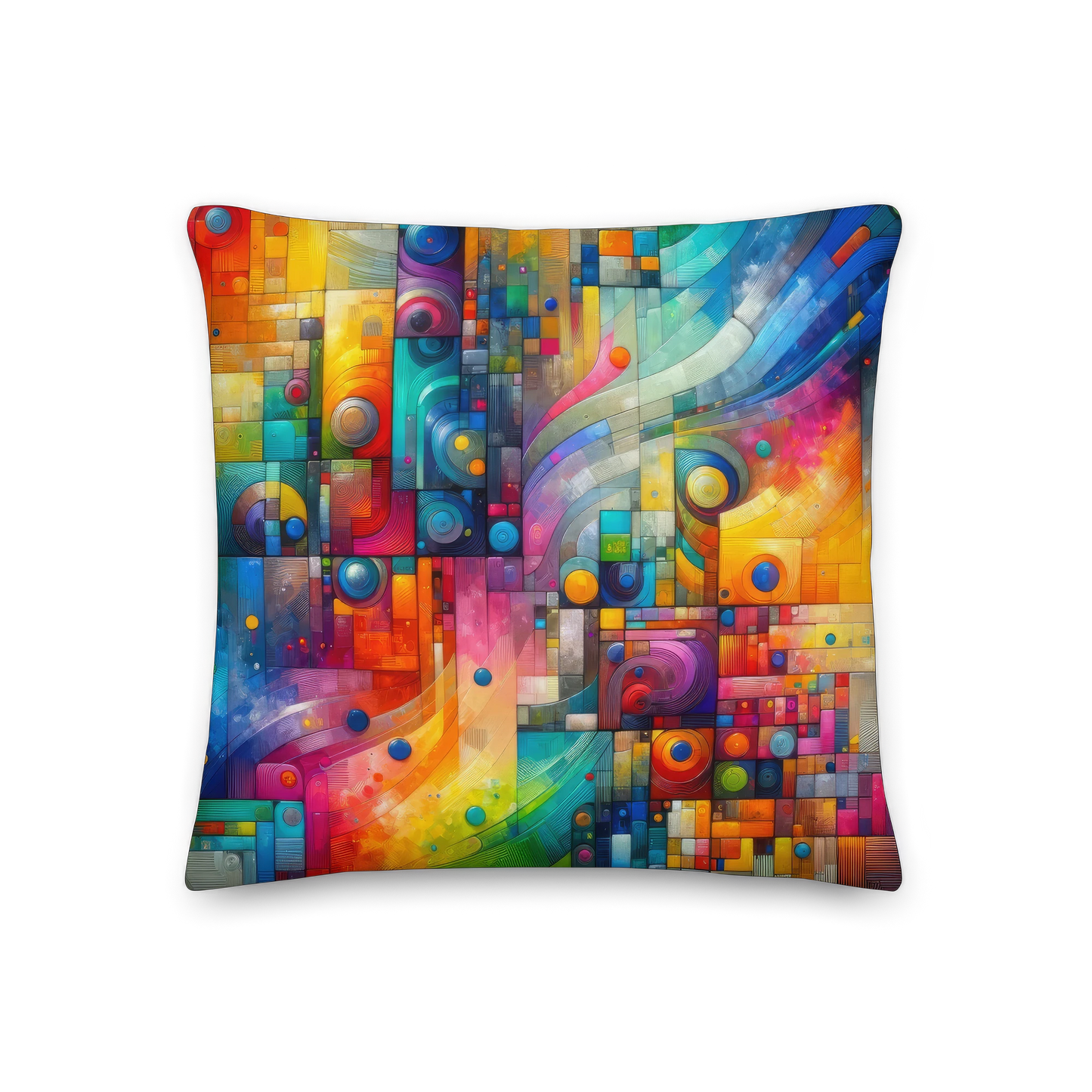 Abstract Art Pillow: Innovation Spectrum