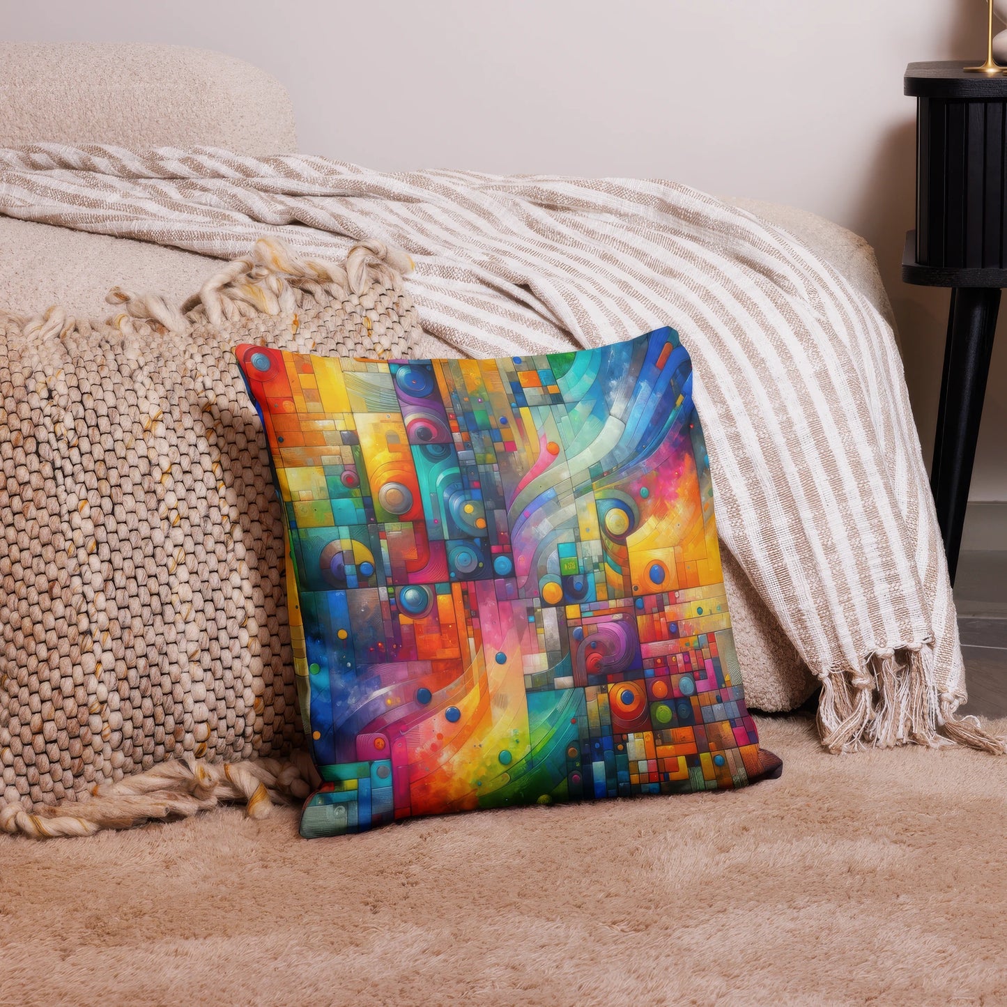 Abstract Art Pillow: Innovation Spectrum