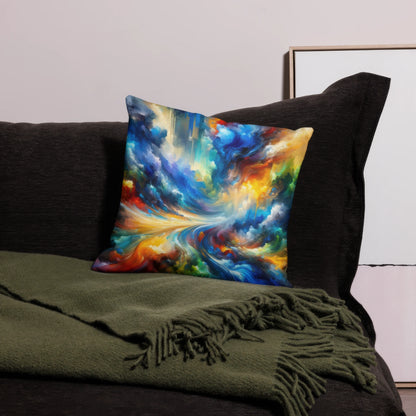 Abstract Art Pillow: Exploration Spectrum