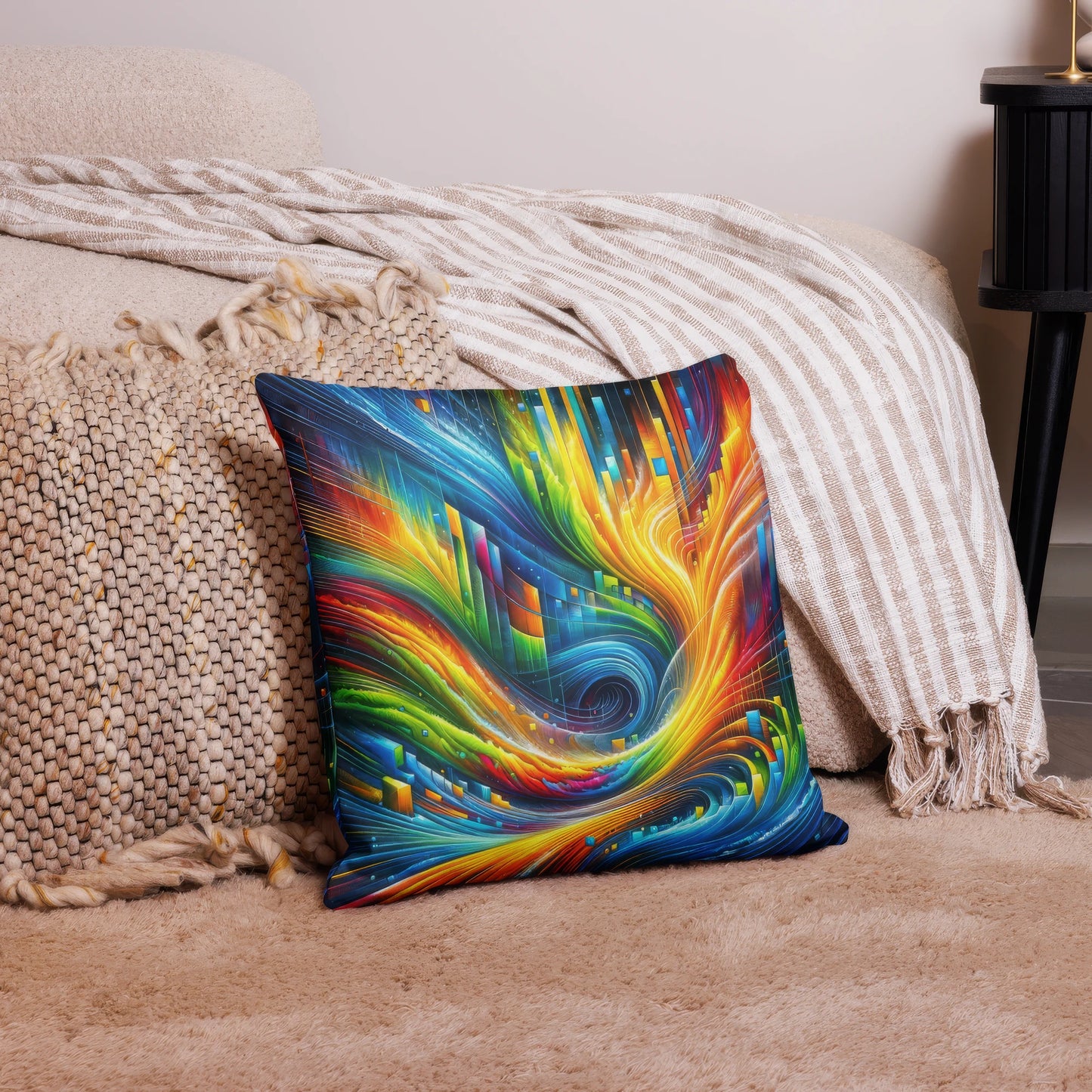 Abstract Art Pillow: Dynamic Resonance