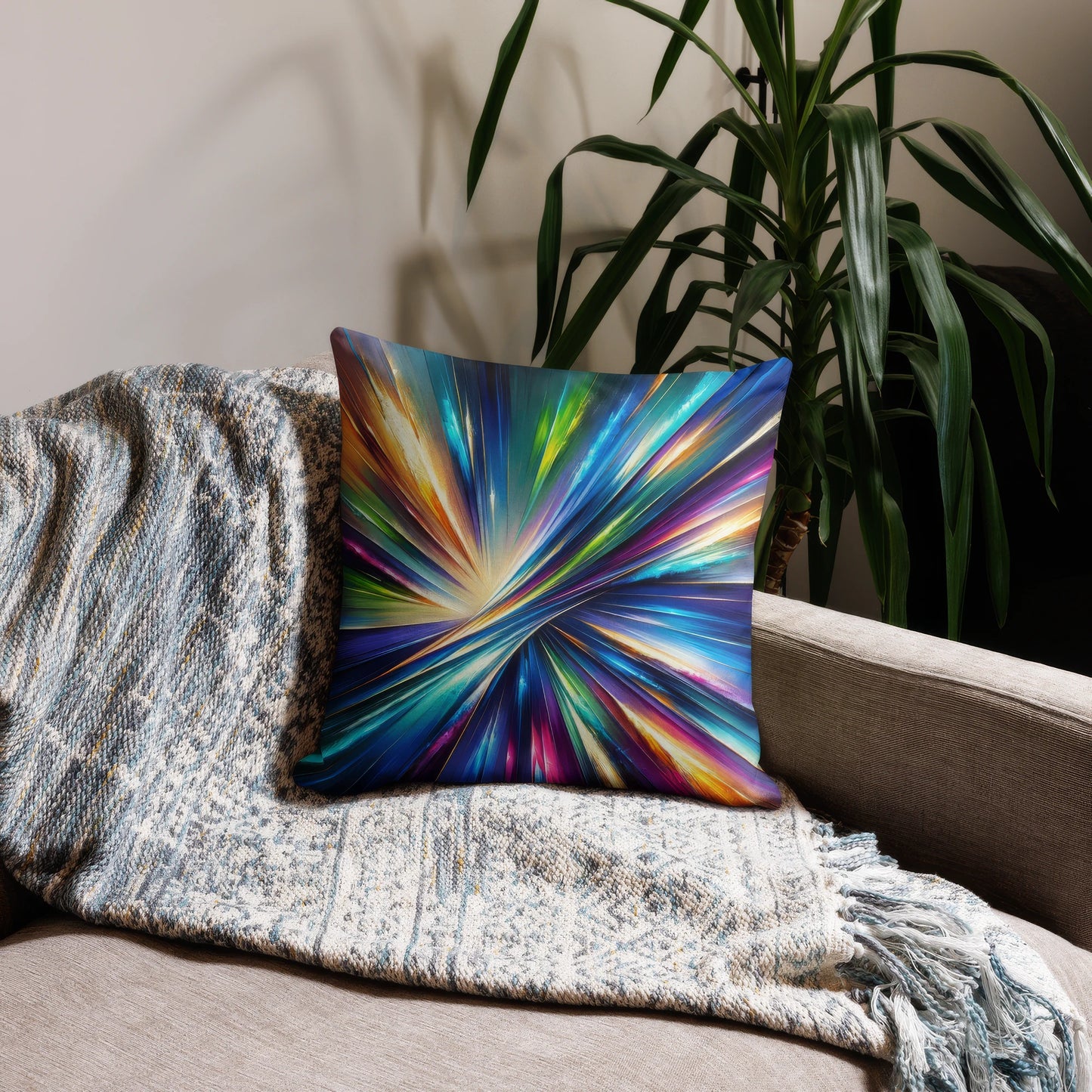 Abstract Art Pillow: Visionary Spectrum