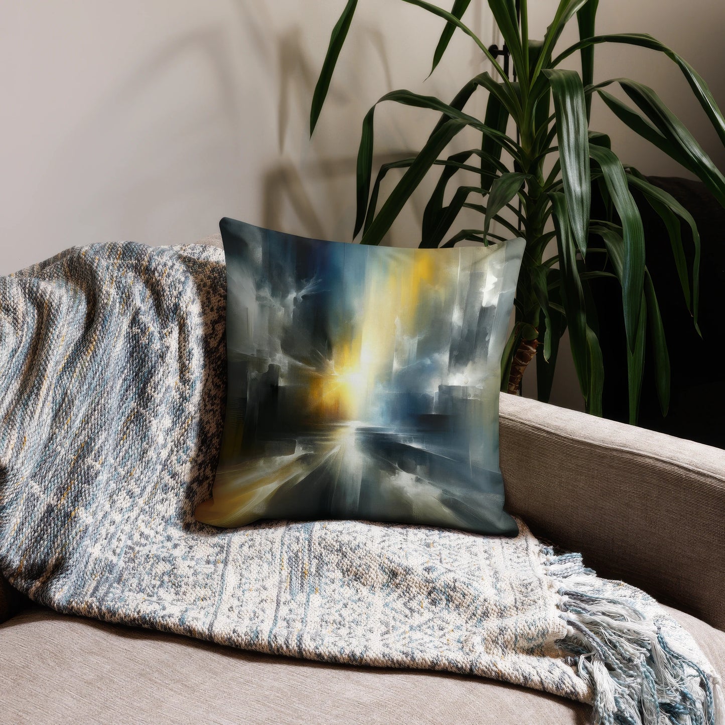 Abstract Art Pillow: Enlightening Horizons