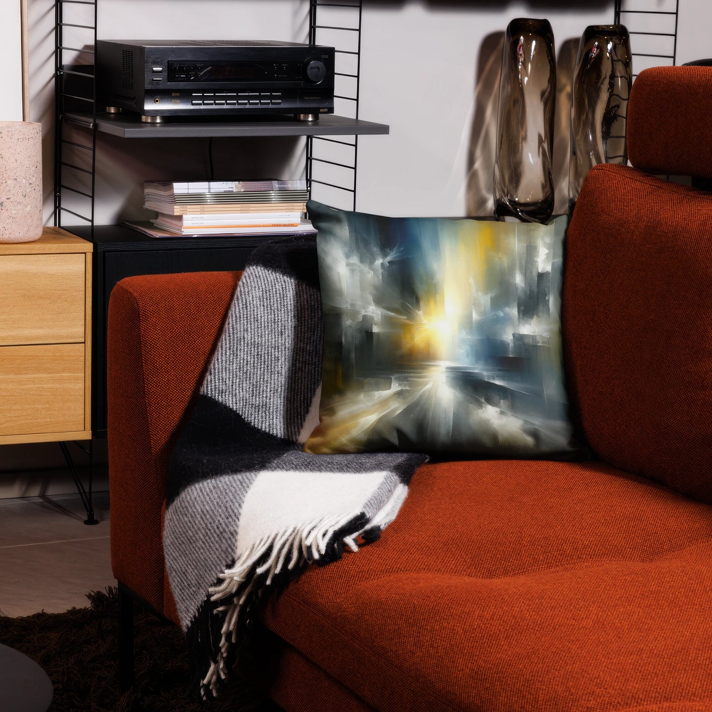 Abstract Art Pillow: Enlightening Horizons