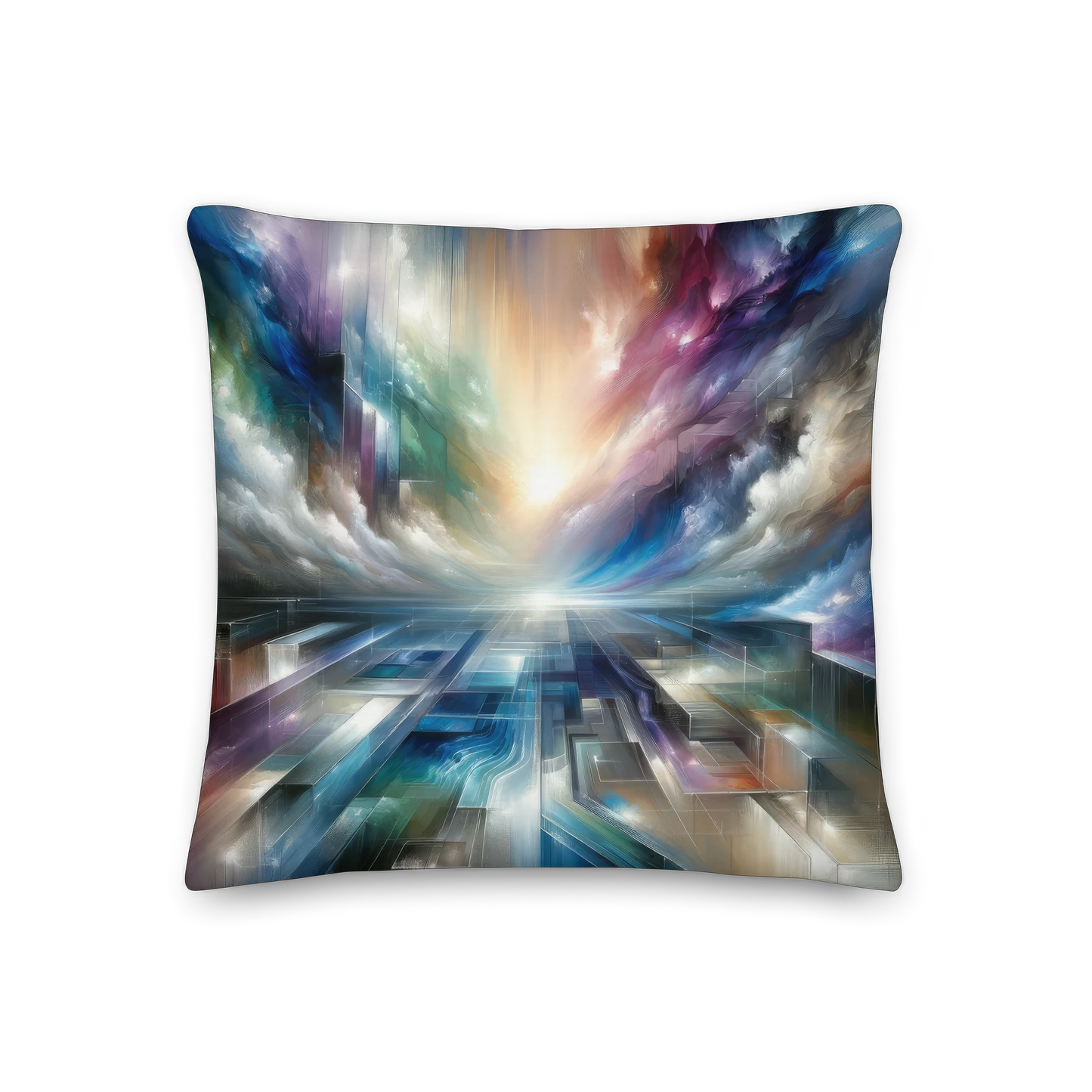 Abstract Art Pillow: Visionary Horizons