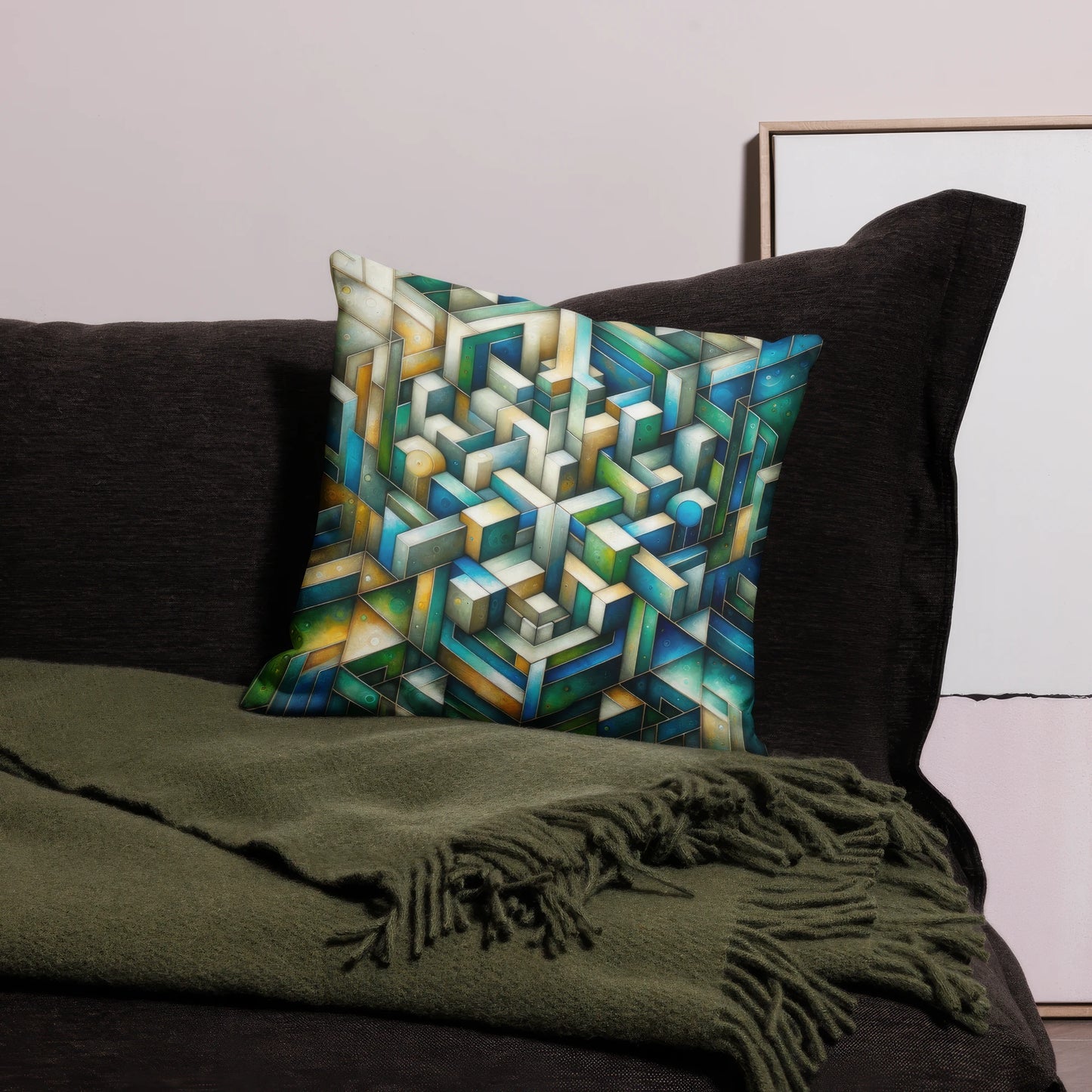 Abstract Art Pillow: Harmony in Complexity