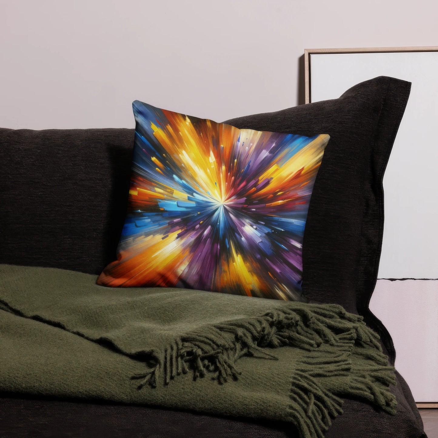 Abstract Art Pillow: Inquisitive Spectrum