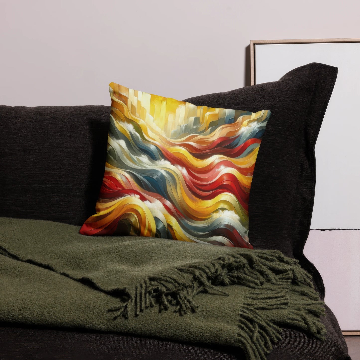 Abstract Art Pillow: Empowerment Waves