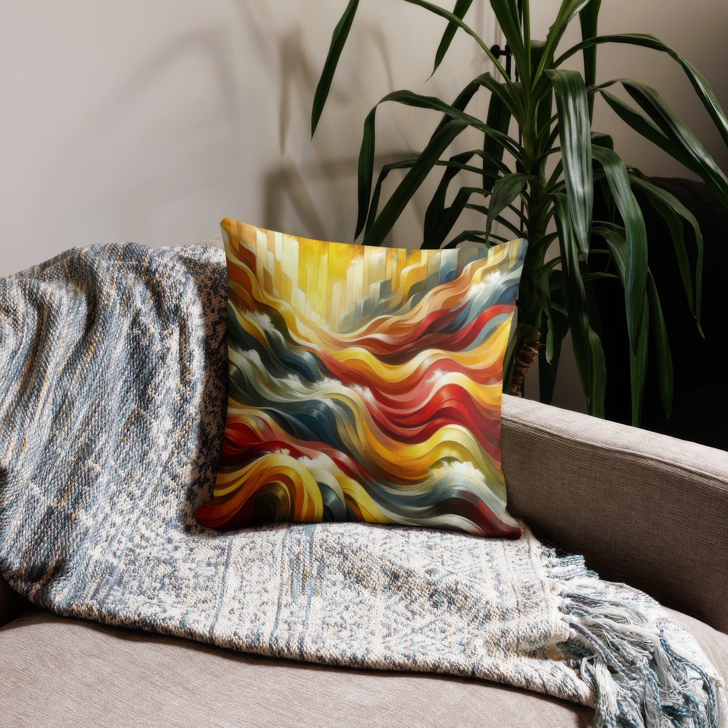 Abstract Art Pillow: Empowerment Waves