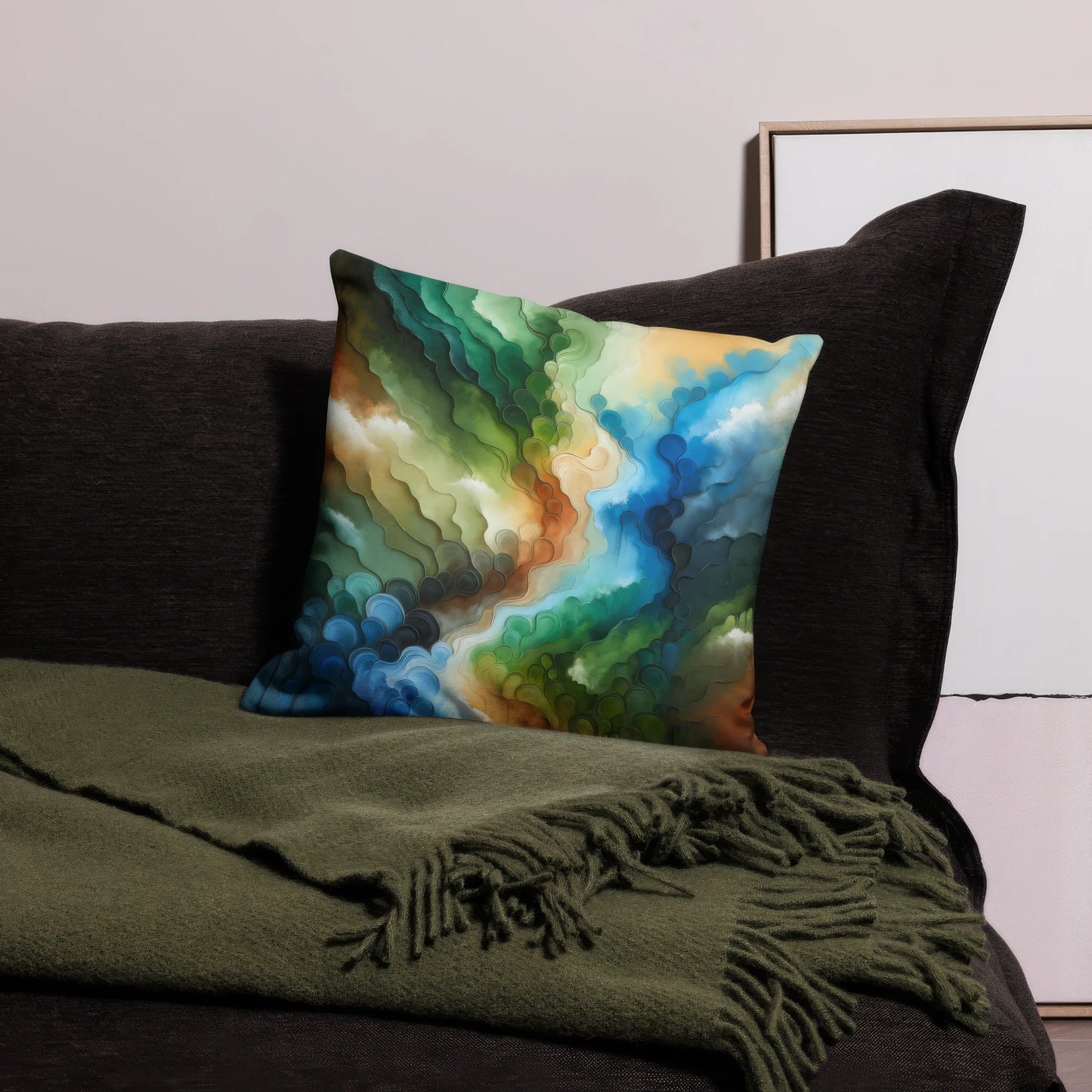 Abstract Art Pillow: Evolving Essence