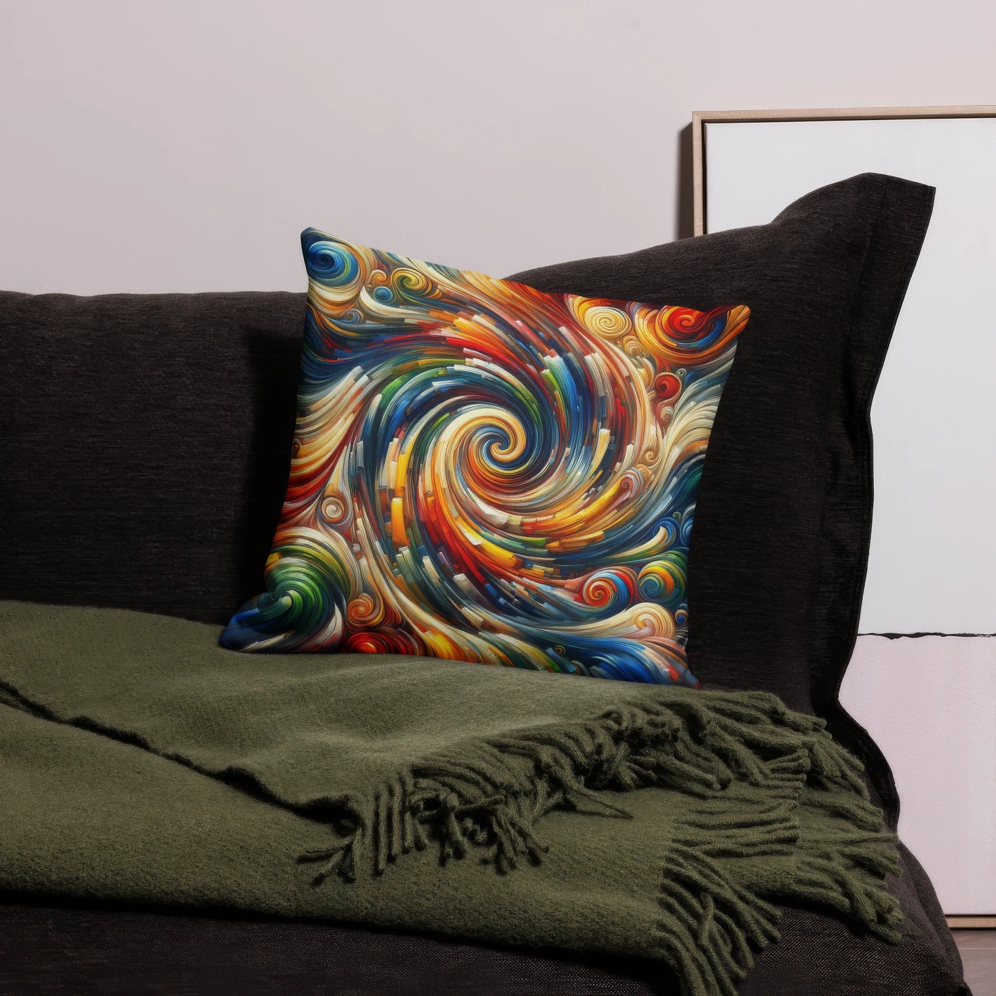 Abstract Art Pillow: Dynamic Whirl