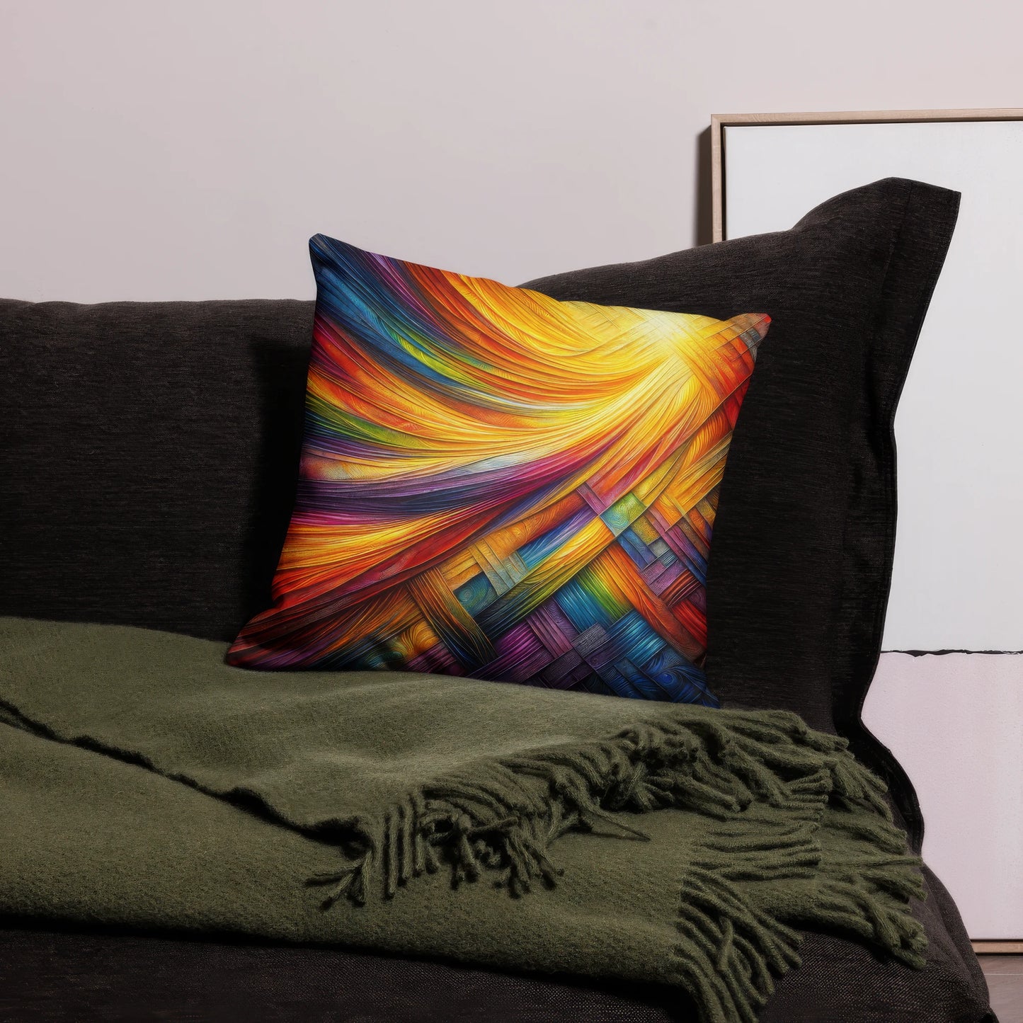 Abstract Art Pillow: Luminous Tapestry