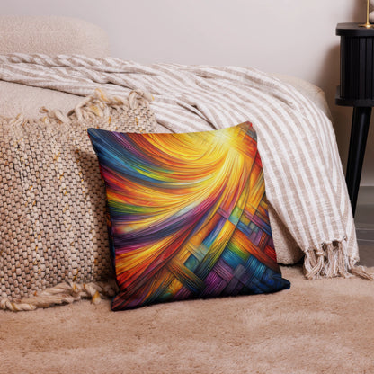 Abstract Art Pillow: Luminous Tapestry