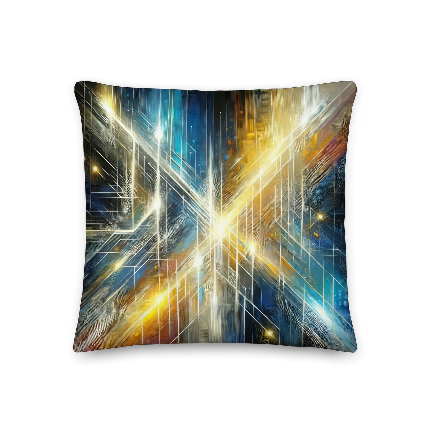 Abstract Art Pillow: Illuminated Pathways