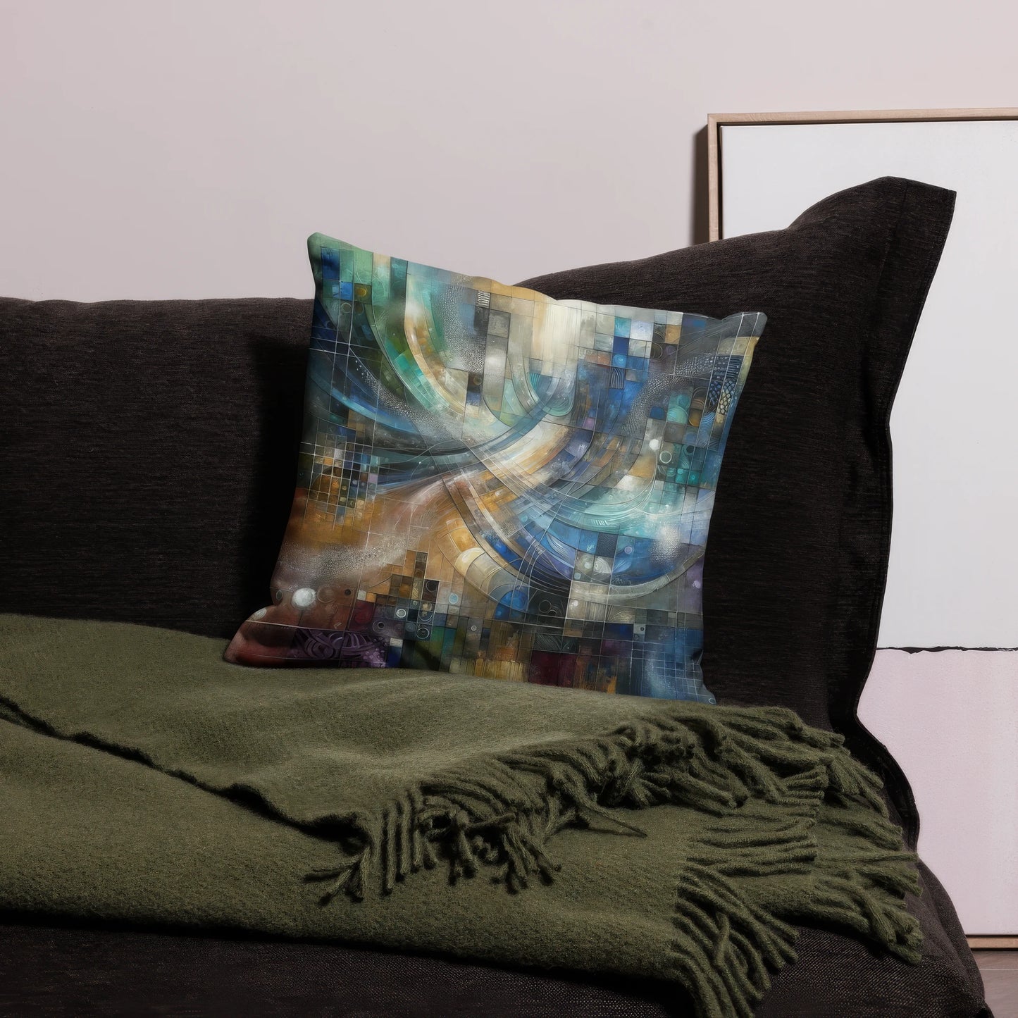 Abstract Art Pillow: Confluence of Insights