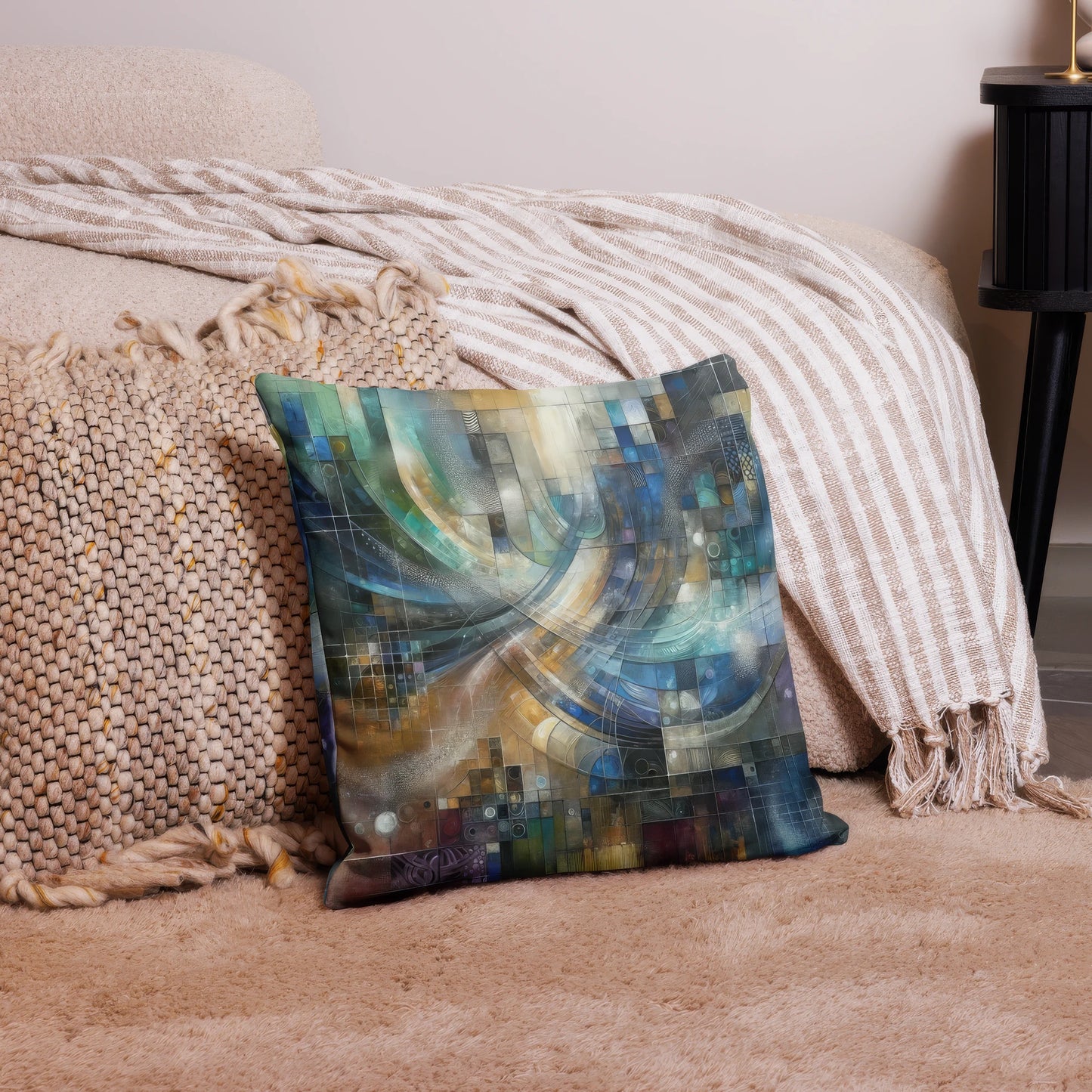 Abstract Art Pillow: Confluence of Insights