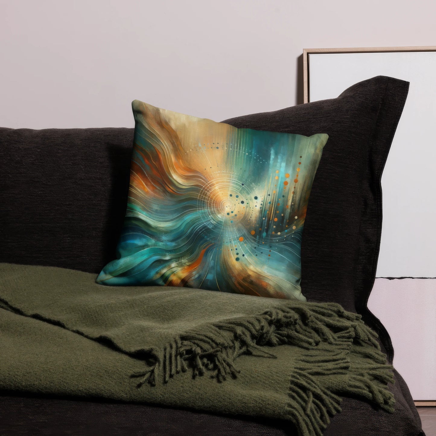 Abstract Art Pillow: Anticipatory Echoes