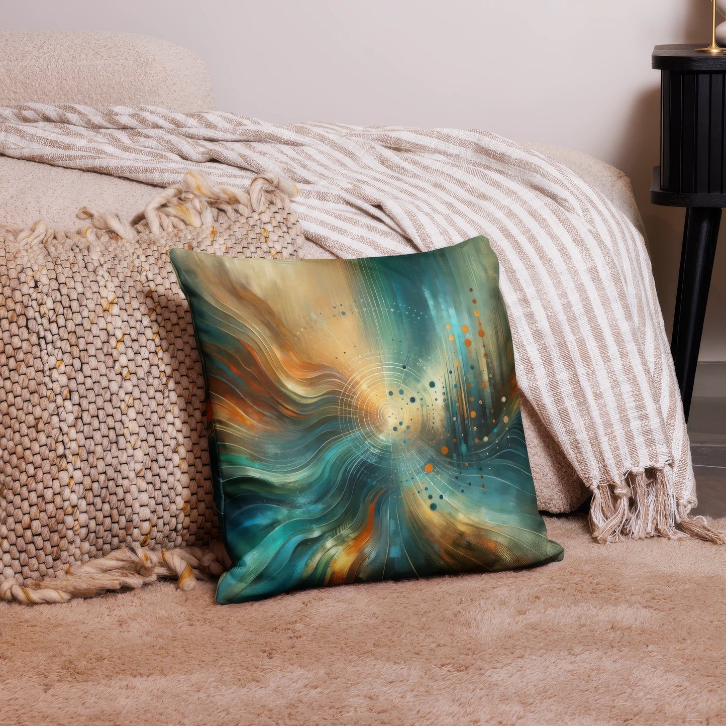 Abstract Art Pillow: Anticipatory Echoes