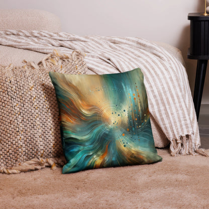 Abstract Art Pillow: Anticipatory Echoes