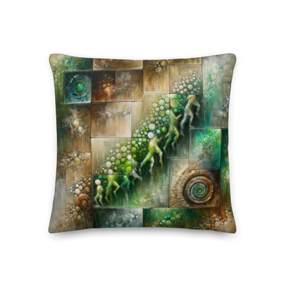 Abstract Art Pillow: Echoes of Evolution