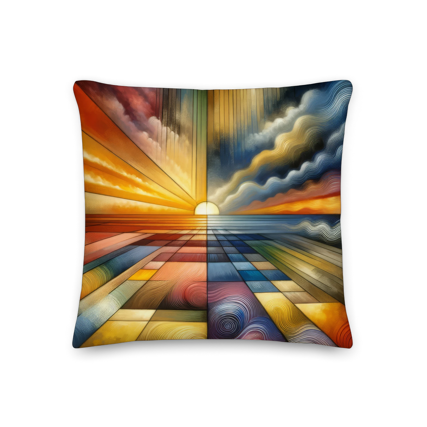 Abstract Art Pillow: Harmony of Horizons