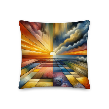 Abstract Art Pillow: Harmony of Horizons