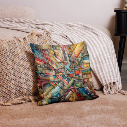 Abstract Art Pillow: The Connected Tapestry