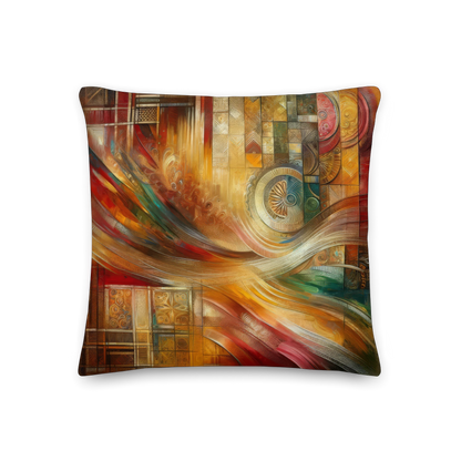 Abstract Art Pillow: Tapestry of Gratitude