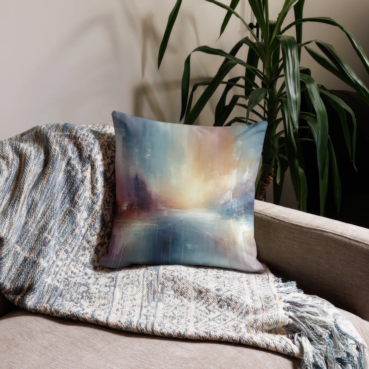 Abstract Art Pillow: Thankful Whispers