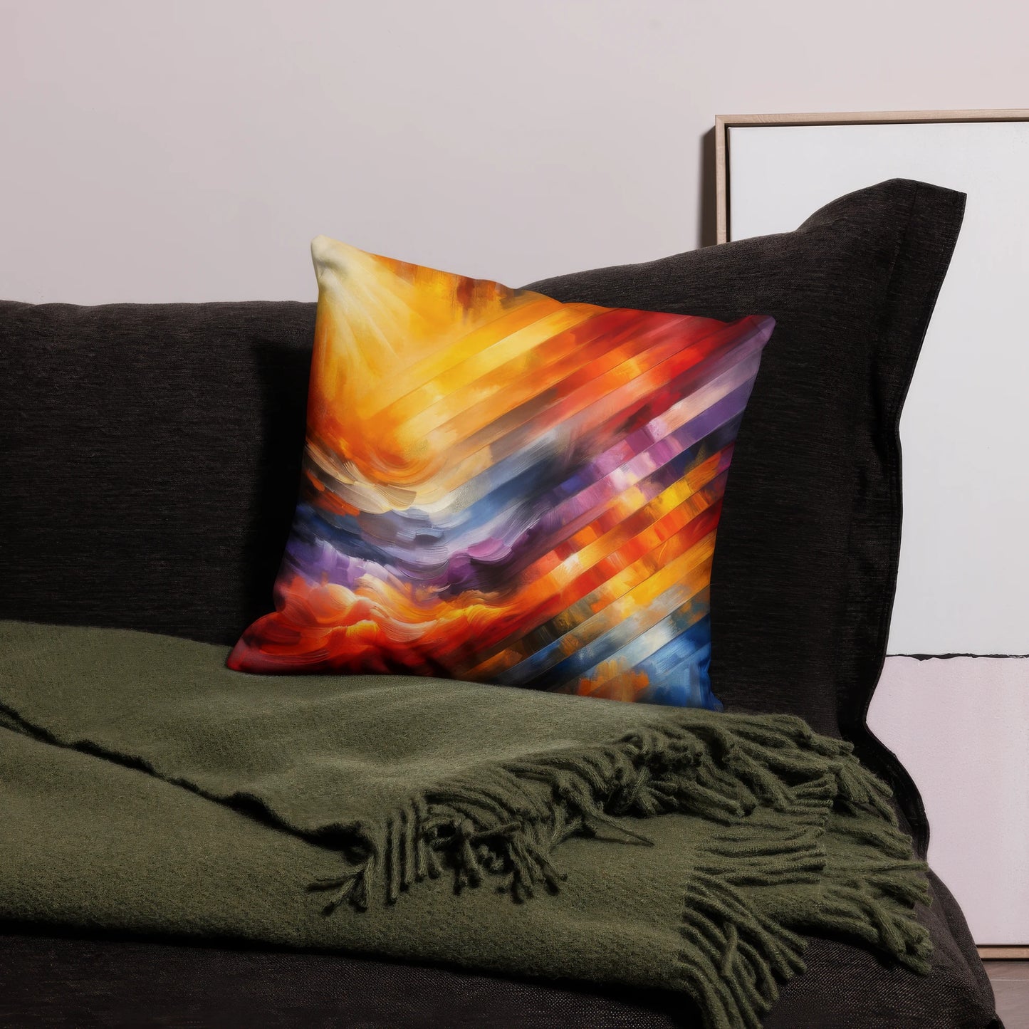 Abstract Art Pillow: Gratitude's Spectrum