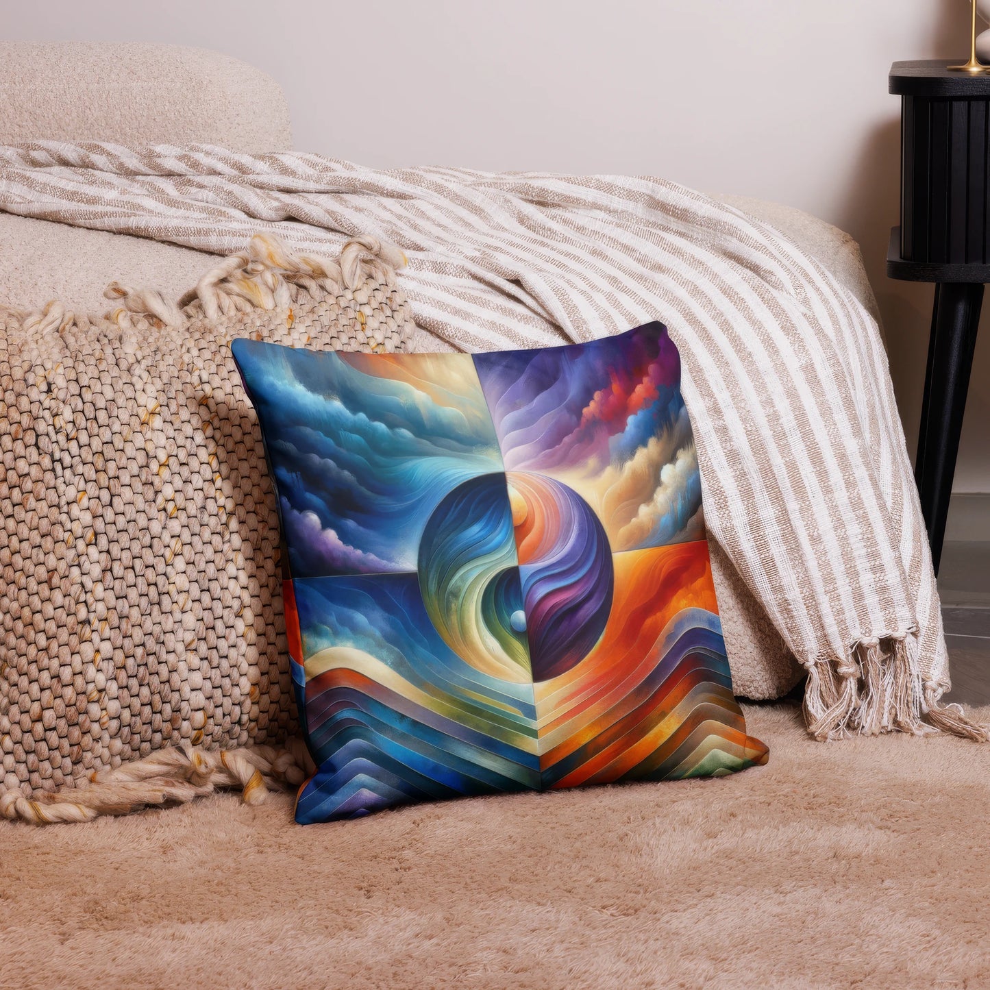 Abstract Art Pillow: Purposeful Harmony