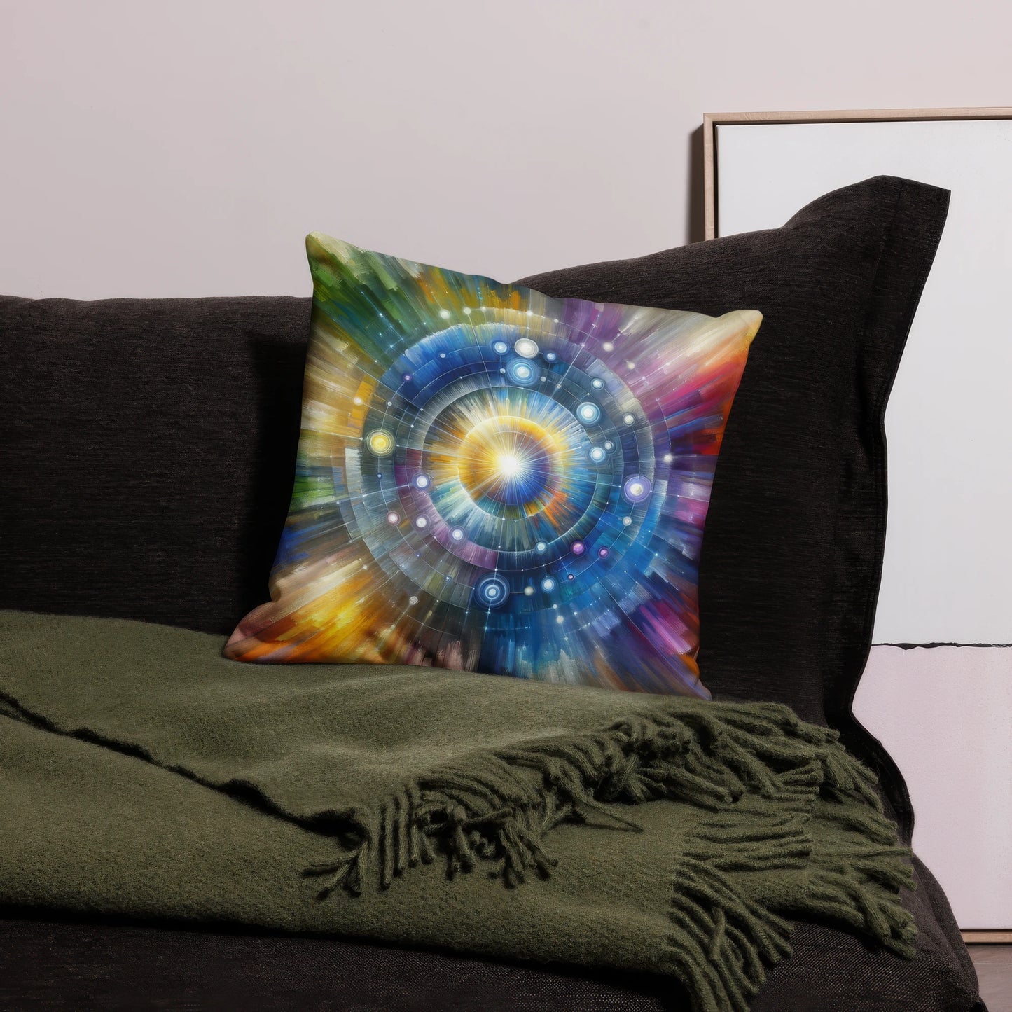 Abstract Art Pillow: Echoes of Eternity