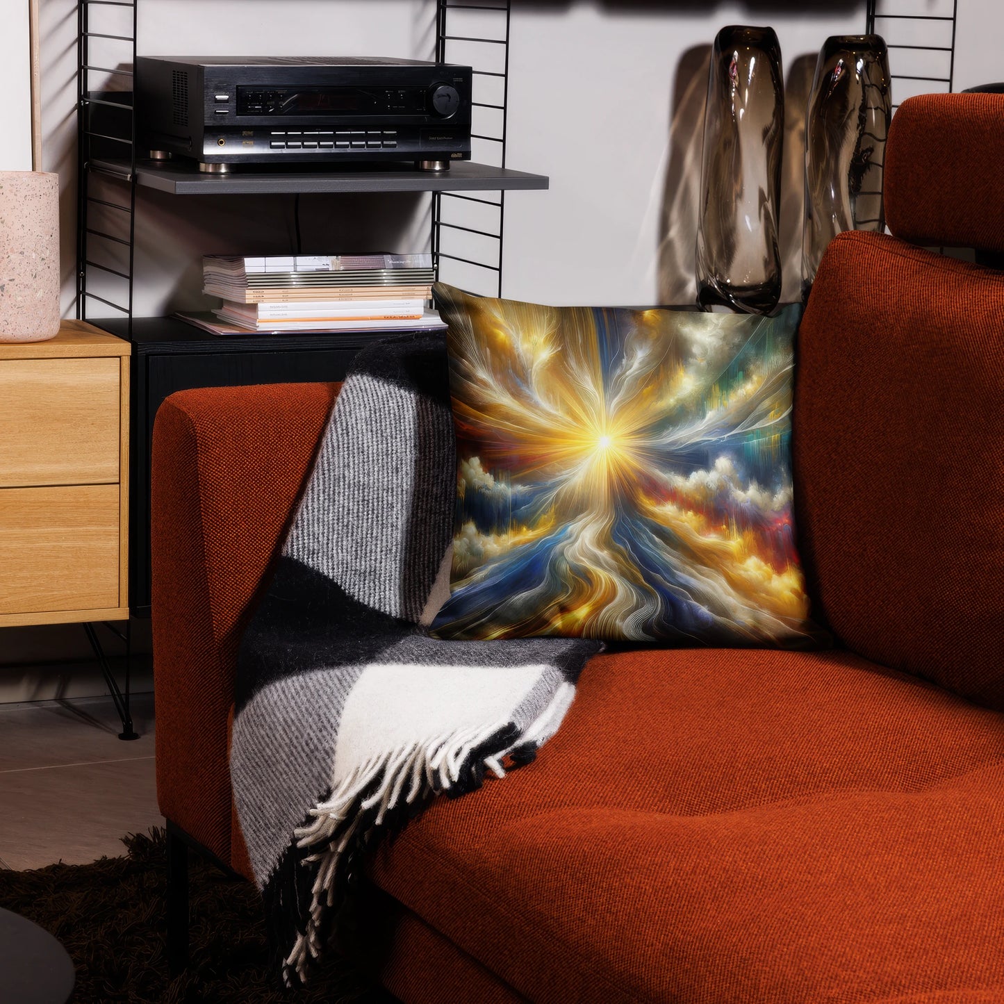 Abstract Art Pillow: Luminous Legacy