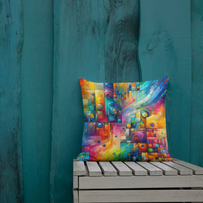 Abstract Art Pillow: Innovation Spectrum