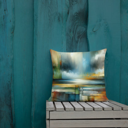 Abstract Art Pillow: Strategic Horizons