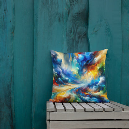 Abstract Art Pillow: Exploration Spectrum