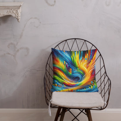 Abstract Art Pillow: Dynamic Resonance